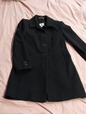 Jones New York Black Wool Pea Coat